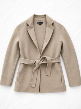 Vince Belted Wool Blend Wrap Coat Small